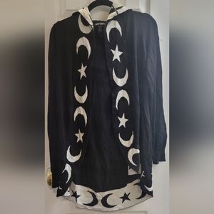 Women's long sleeve moon design hooded cardigan / size: XS